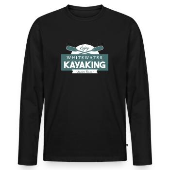 Enjoy Whitewater Kayaking - Men's Premium Organic Long Sleeve Shirt - black - Front - Nico (187cm)