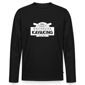 Enjoy Whitewater Kayaking - Men's Premium Organic Long Sleeve Shirt - black - Front - Nico (187cm)