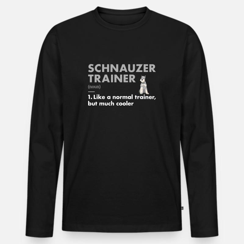 Schnauzer Trainer Definiton - Männer Premium Bio Langarmshirt - Schwarz