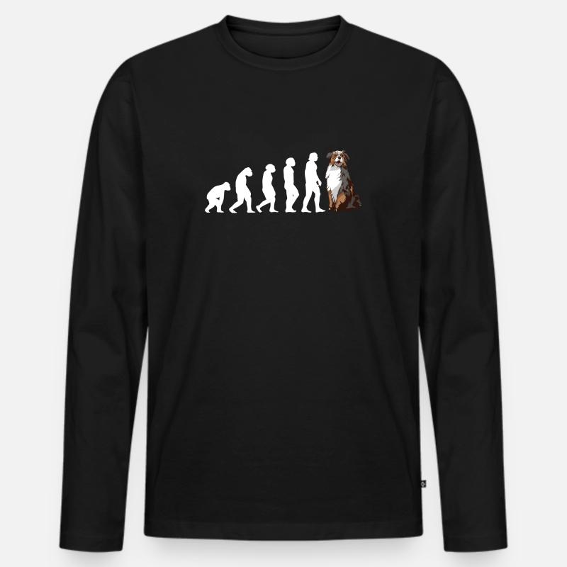 Dog Evolution Aussie - Männer Premium Bio Langarmshirt - Schwarz