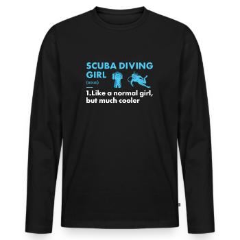 Plongeur Fille Définition Plongée sous-marine - T-shirt manches longues Premium bio Homme - noir - Devant - Nico (187cm)