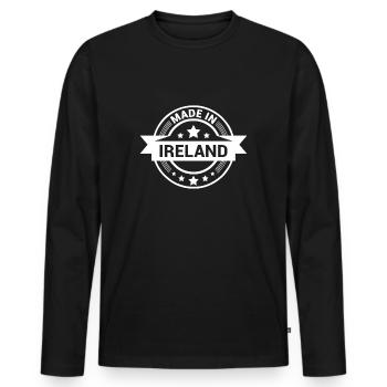 Saint Patrick - T-shirt manches longues Premium bio Homme - noir - Devant - Nico (187cm)