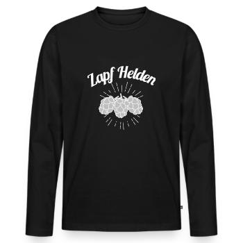 Zapf Helden Hopfen Bier - Männer Premium Bio Langarmshirt - Schwarz - Vorne - Nico (187cm)