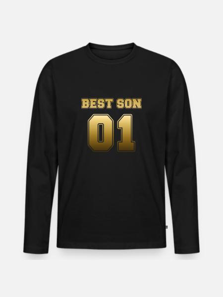 Best Son 01 - Männer Premium Bio Langarmshirt - Schwarz