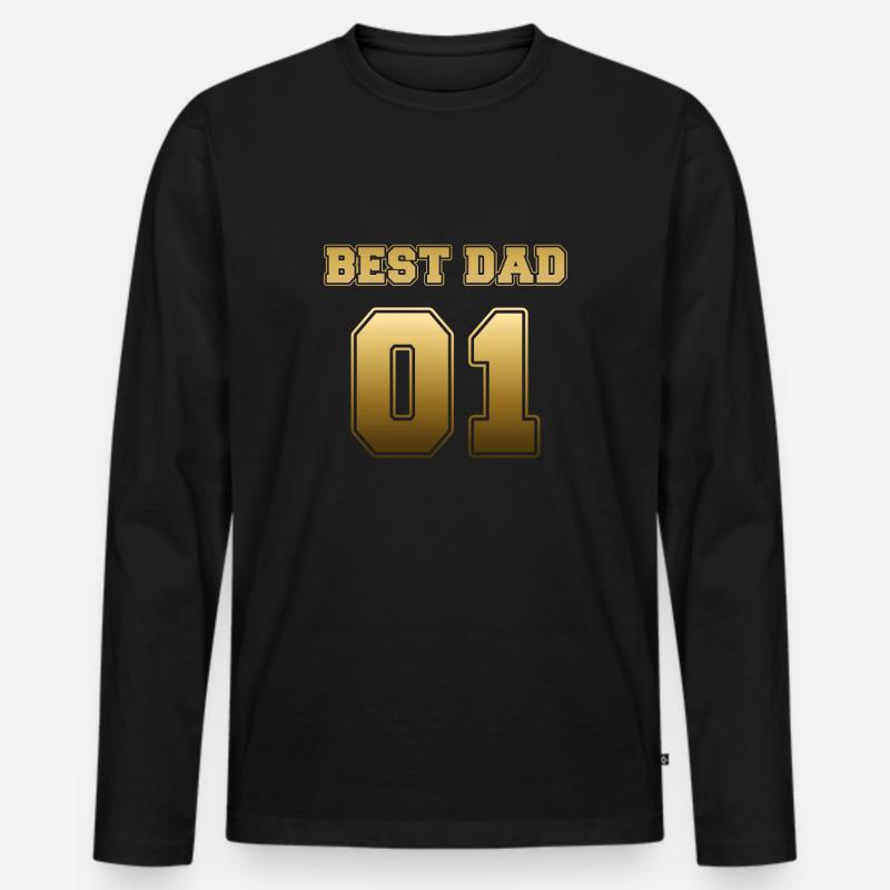 Best Dad 01 - Männer Premium Bio Langarmshirt - Schwarz