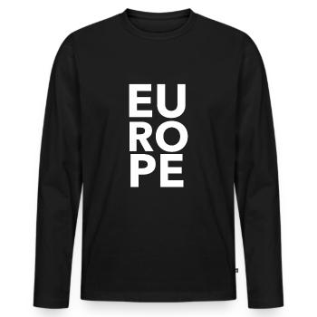 Europe EU Europäische Union - Männer Premium Bio Langarmshirt - Schwarz - Vorne - Nico (187cm)