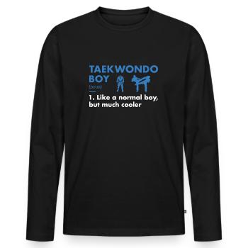 Sport Boy Definition Taekwondo - Men's Premium Organic Long Sleeve Shirt - black - Front - Nico (187cm)