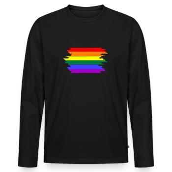 Lgbtq - Männer Premium Bio Langarmshirt - Schwarz - Vorne - Nico (187cm)