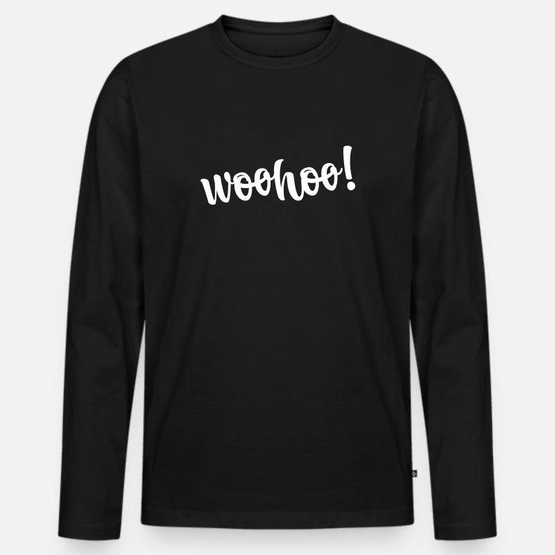 woohoo - Männer Premium Bio Langarmshirt - Schwarz