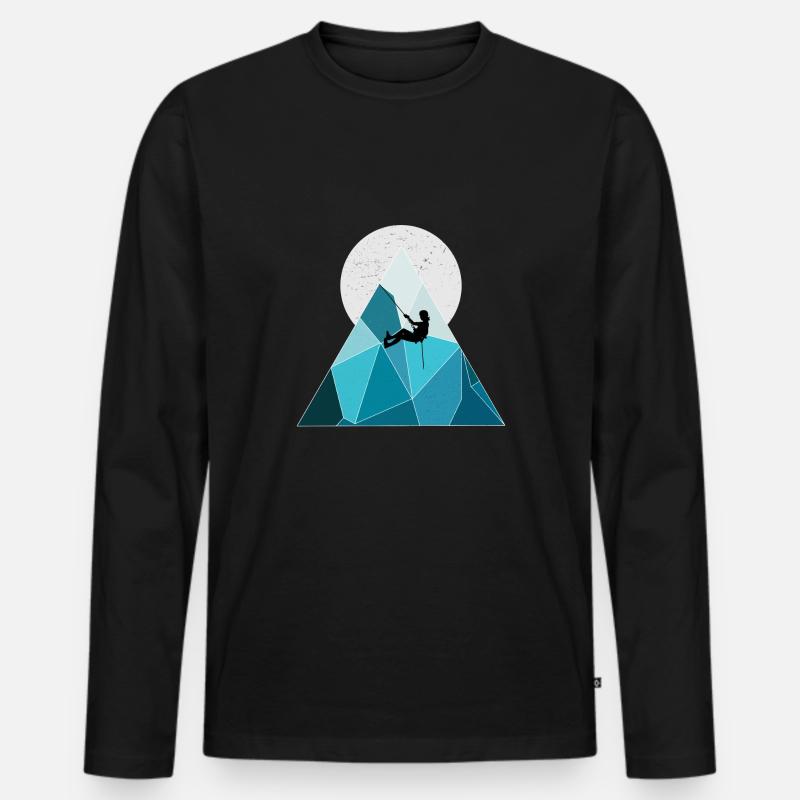 Klettern - Männer Premium Bio Langarmshirt - Schwarz
