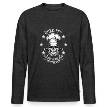 Koch Rezept | Kochen - Männer Premium Bio Langarmshirt - Anthrazit meliert - Vorne - Nico (187cm)