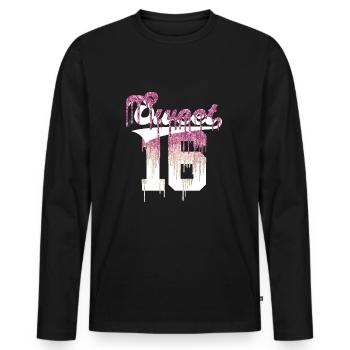 SWEET 16 ENFIN 16ÈME ANNIVERSAIRE - T-shirt manches longues Premium bio Homme - noir - Devant - Nico (187cm)