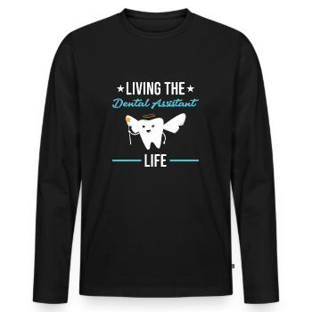 Living The Dental Assistant Life Dental Assistant - Männer Premium Bio Langarmshirt - Schwarz - Vorne - Nico (187cm)