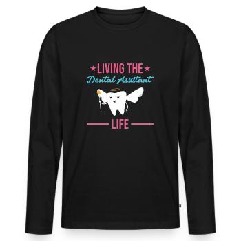 Living The Dental Assistant Life Dental Assistant - Männer Premium Bio Langarmshirt - Schwarz - Vorne - Nico (187cm)