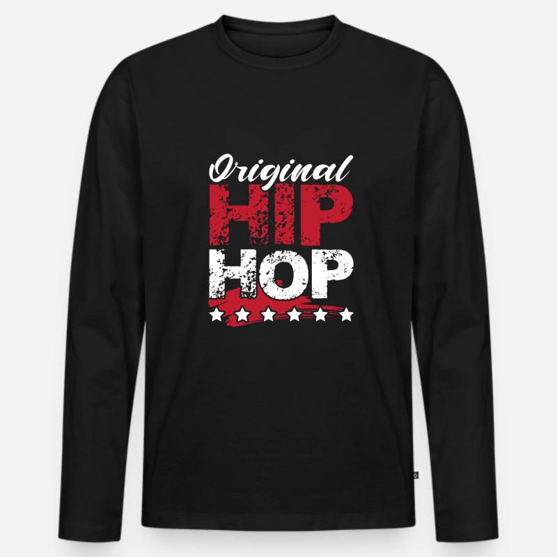 breakdance hip hop - Männer Premium Bio Langarmshirt - Schwarz