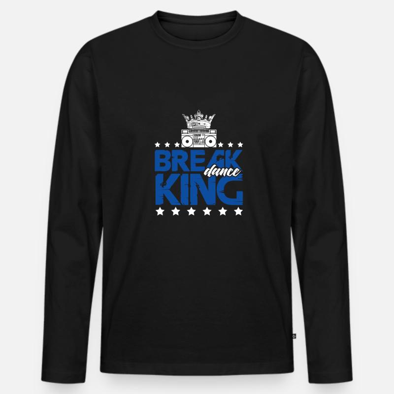 breakdance könig - Männer Premium Bio Langarmshirt - Schwarz