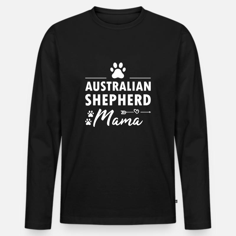 Dog Aussie Mama - Männer Premium Bio Langarmshirt - Schwarz