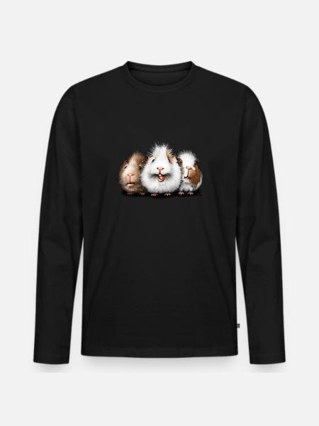 Mignon cochon d’Inde Amis Cadeau - T-shirt manches longues Premium bio Homme - noir
