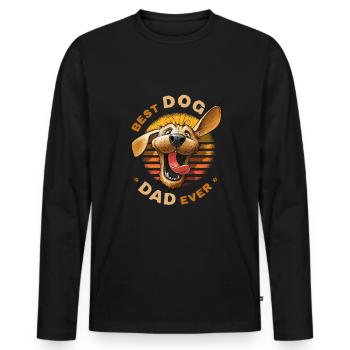 Best Dog Dad Ever Golden Retriever Herrchen Vater - Männer Premium Bio Langarmshirt - Schwarz - Vorne - Nico (187cm)