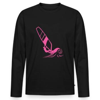Surfer girl - T-shirt manches longues Premium bio Homme - noir - Devant - Nico (187cm)