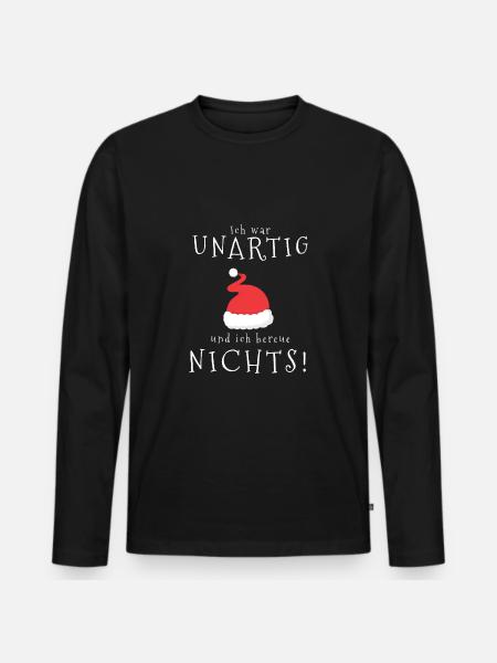 Weihnachten - Männer Premium Bio Langarmshirt - Schwarz