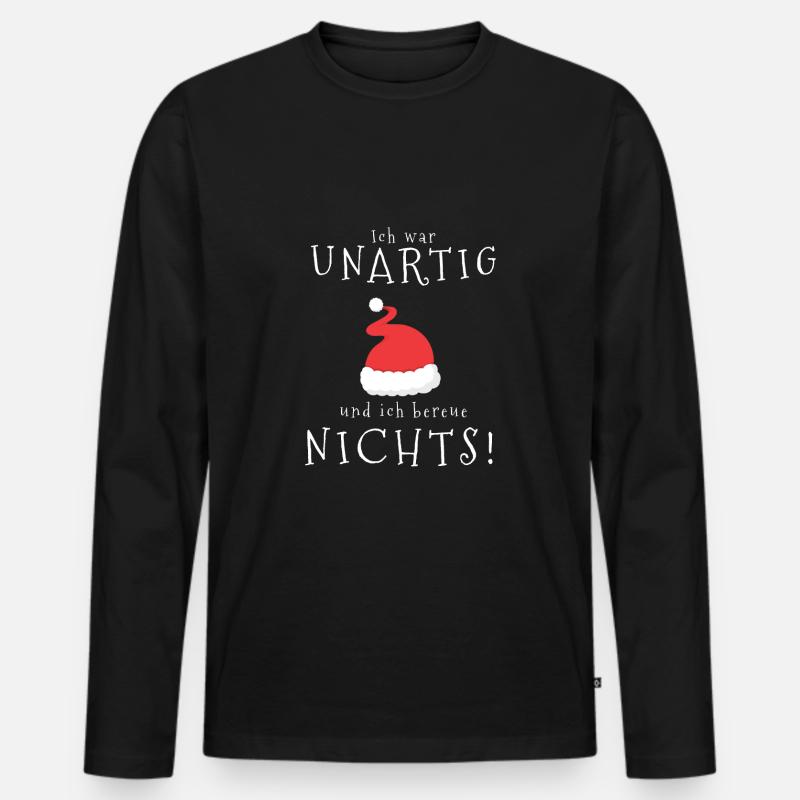 Weihnachten - Männer Premium Bio Langarmshirt - Schwarz