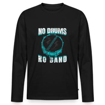 Drums - Men's Premium Organic Long Sleeve Shirt - black - Front - Nico (187cm)
