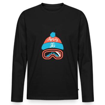 Skiing Skiing Skiing Skiing Skiing - Men's Premium Organic Long Sleeve Shirt - black - Front - Nico (187cm)