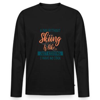 Skiing Skiing Skiing Skiing Skiing - Men's Premium Organic Long Sleeve Shirt - black - Front - Nico (187cm)