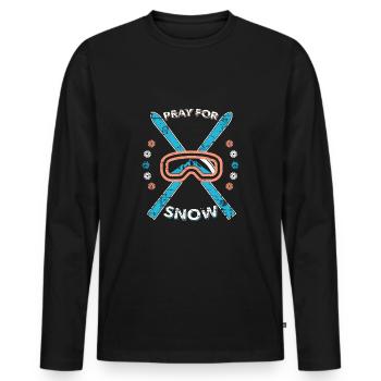 Skiing Skiing Skiing Skiing Skiing - Men's Premium Organic Long Sleeve Shirt - black - Front - Nico (187cm)