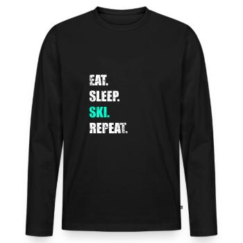 Skiing Skiing Skiing Skiing Skiing - Men's Premium Organic Long Sleeve Shirt - black - Front - Nico (187cm)