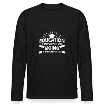 Skiing Skiing Skiing Skiing Skiing - Men's Premium Organic Long Sleeve Shirt - black - Front - Nico (187cm)