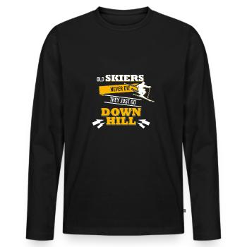Skiing Skiing Skiing Skiing Skiing - Men's Premium Organic Long Sleeve Shirt - black - Front - Nico (187cm)