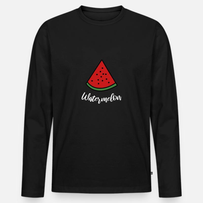Watermelon - Männer Premium Bio Langarmshirt - Schwarz