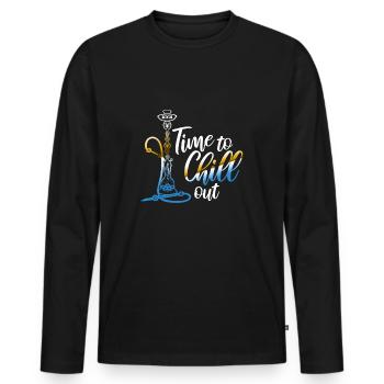 Shisha - T-shirt manches longues Premium bio Homme - noir - Devant - Nico (187cm)