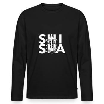 Shisha - T-shirt manches longues Premium bio Homme - noir - Devant - Nico (187cm)