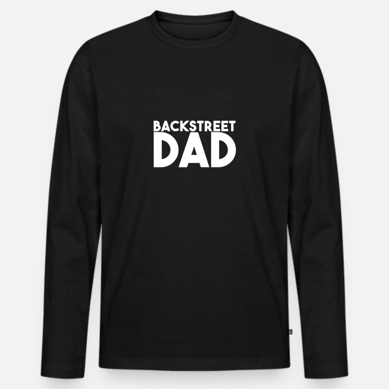 Backstreet dad - Männer Premium Bio Langarmshirt - Schwarz