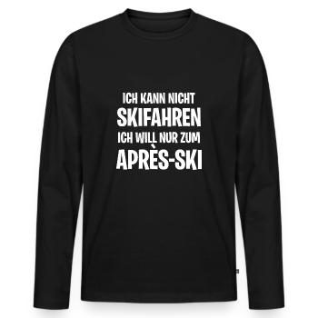 Après-Ski - Männer Premium Bio Langarmshirt - Schwarz - Vorne - Nico (187cm)