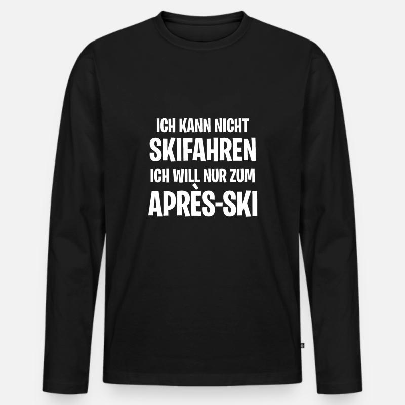 Après-Ski - Männer Premium Bio Langarmshirt - Schwarz