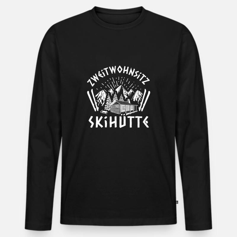Après-Ski - Männer Premium Bio Langarmshirt - Schwarz