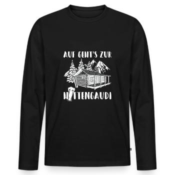 Après-Ski - Männer Premium Bio Langarmshirt - Schwarz - Vorne - Nico (187cm)