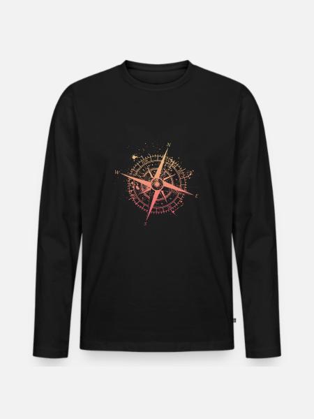 Travel - Men's Premium Organic Long Sleeve Shirt - black