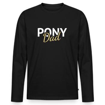 Pony Dad - Men's Premium Organic Long Sleeve Shirt - black - Front - Nico (187cm)