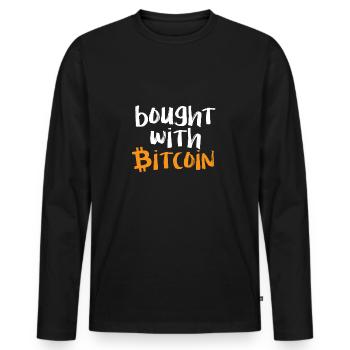 Bitcoin - Men's Premium Organic Long Sleeve Shirt - black - Front - Nico (187cm)