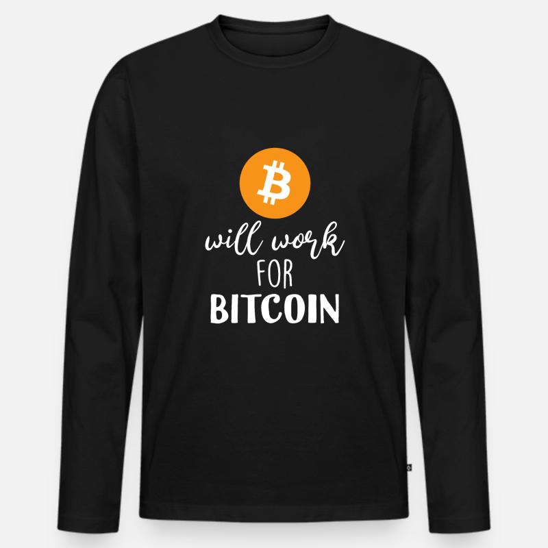 Bitcoin - Männer Premium Bio Langarmshirt - Schwarz
