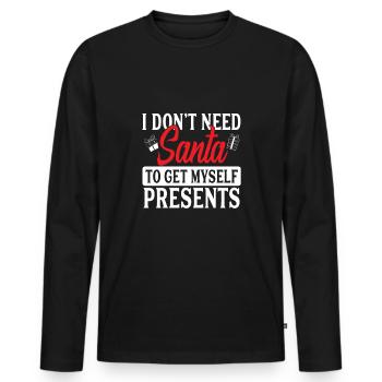 Anti Noël - T-shirt manches longues Premium bio Homme - noir - Devant - Nico (187cm)
