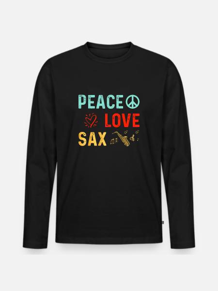 Saxophone Saxophone Gift Idea - Men's Premium Organic Long Sleeve Shirt - black
