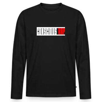 Culture Rap Hip Hop Consciente - T-shirt manches longues Premium bio Homme - noir - Devant - Nico (187cm)