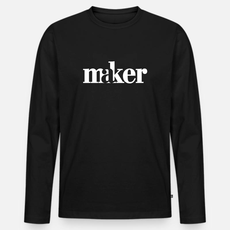 maker - Männer Premium Bio Langarmshirt - Schwarz