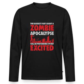 Zombie apocalypse - Men's Premium Organic Long Sleeve Shirt - black - Front - Nico (187cm)